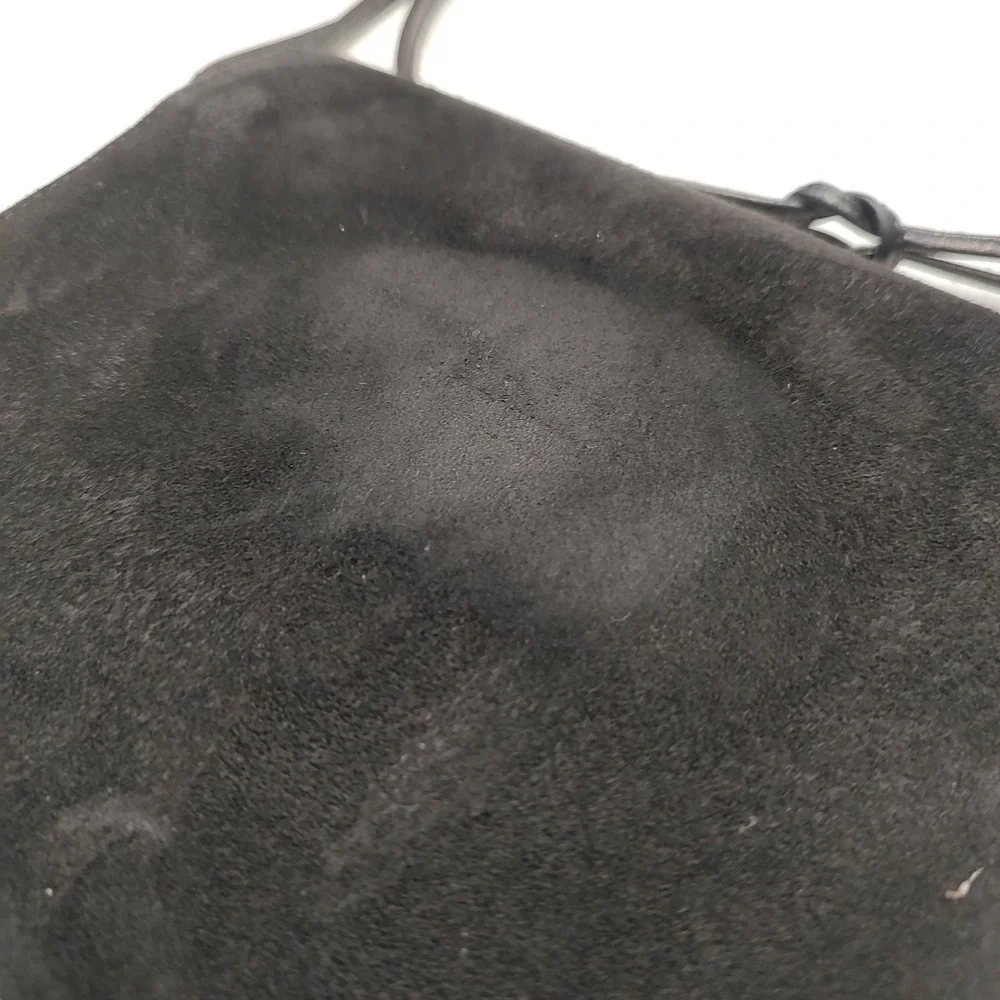 VTG Rodo Italy Black Suede‎ Evening Shoulder Bag Crossbody Purse Beaded Metallic